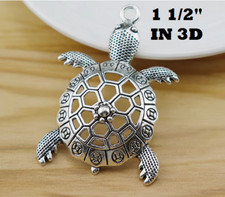 TURTLE NAUTICAL OCEAN TORTOISE Pendant 22" 925 Sterling Silver Necklace Women