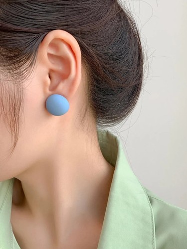 ROUND button style stud earrings multicolour option Pierced stainless steel post - Picture 10 of 57