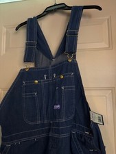 NWT BIG SMITH Sz 48x30 Bib Overalls Blue Denim Carpenter Pockets Farm Work Wear