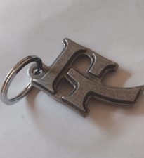 Monogram Letter Initial Gray Keyring