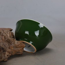 New Army Green Glaze Bowl Handmade  Chinese Porcelain Collectible