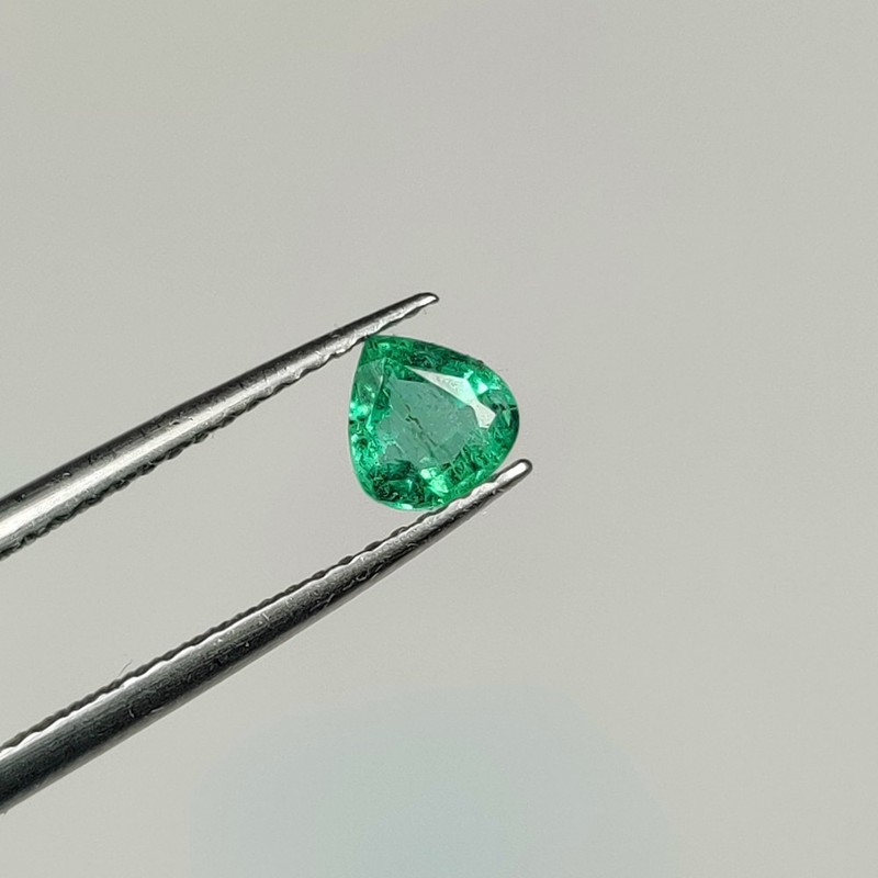 0.43 Ct Natural Zambian Green Emerald Nice Luster Pear Beautiful Cut - G- 161