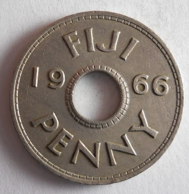 1966 FIJI PENNY - Pièce Excellente - Livraison Gratuite - Bin #744 - Photo 1/2