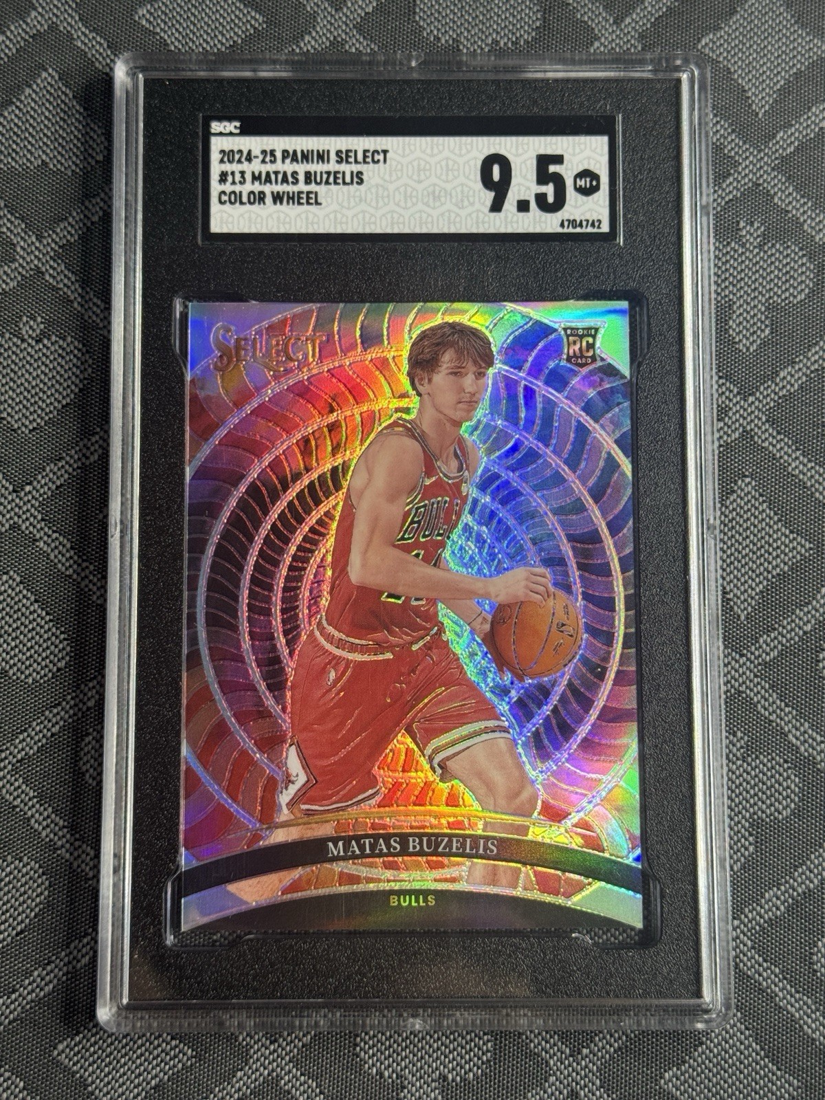 MATAS BUZELIS 2024-25 SELECT COLOR WHEEL ROOKIE PRIZM SSP RC SGC 9.5 #13