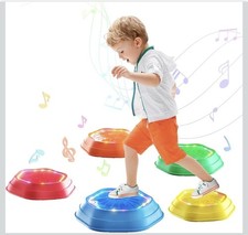 Holyton 5er-Set Balanciersteine f&uuml;r Kinder mit Licht und Musik Rutschfest