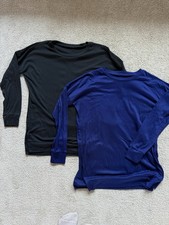 Two Pack Women  s Long Sleeve Shirt Blue Black