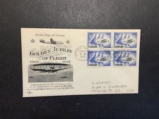 Canada 1959 FDC 1st day cover to the USA Block of 4 Silver Dart 50th Anniversary