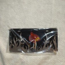 Louisville Cardinals Collectible License Plate Flame Design Black Silver