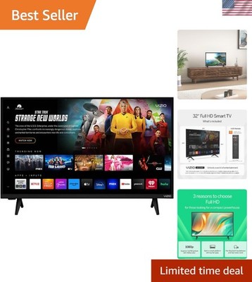 Compact 32-Inch Full HD Smart TV with Built-In Speakers for Easy Streaming