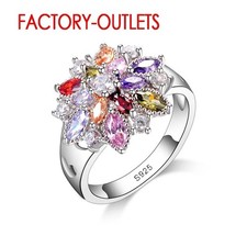 925 Sterling Silver Luxury White Solitaire Ring - Women's Silver Jewelry
