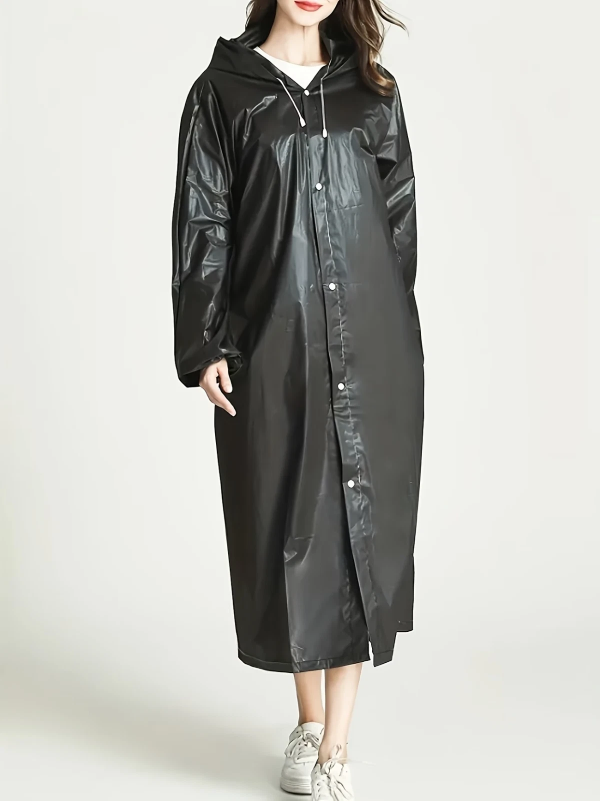 Premium Reusable Long Raincoat Black Variation