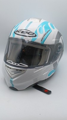 KBC Moto Design Full Faced Modular Helmet Blue White Silver Size M