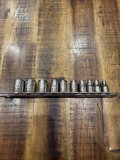 NAPA 1/4” Laser Shallow Socket Set 1/4” Drive 4mm - 13mm 6pt 10pc USA NOS METRIC