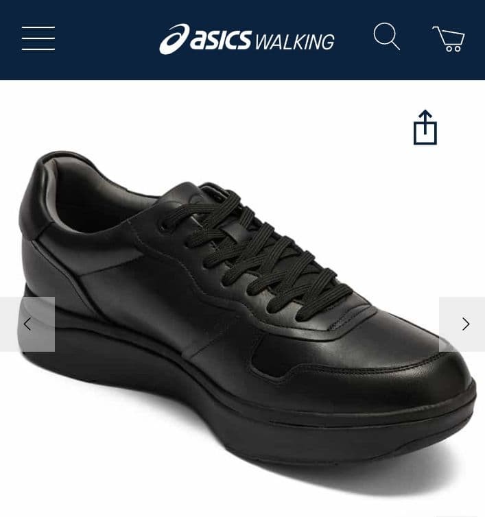 ASICS Pedala Black Walking Shoes 25.5cm Men's Pre-Owned, Stylish, Comfortable