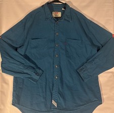 Levi's Red Tab Men  s XL Long Sleeve Shirt Blue Denim Metal Buttons Vintage