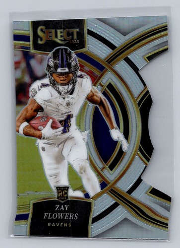 2023 Panini Select Zay Flowers Silver Prizms Die Cuts Rookie #157
