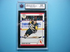 1990/91 SCORE NHL HOCKEY CARD #186 MARK RECCHI ROOKIE RC KSA 10 GEM MINT SHARP+