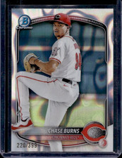 2025 Bowman Chrome Prospects Chase Burns #BCP-122 Lava Refractor /399 Reds