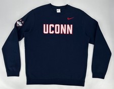 Nike UConn Huskies Sweatshirt Mens Large Navy University Of Connecticut Logo Y2K