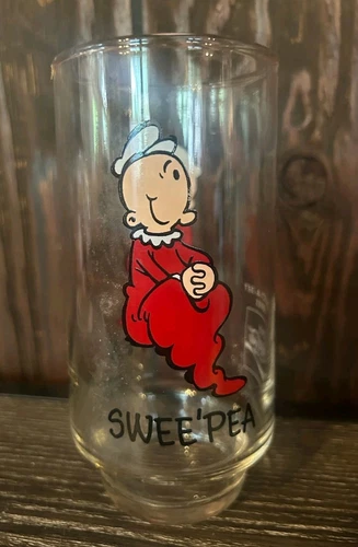VINTAGE 1975 POPEYE SWEE’PEA COCA-COLA KOLLECT-A-SET SERIES DRINKING GLASS