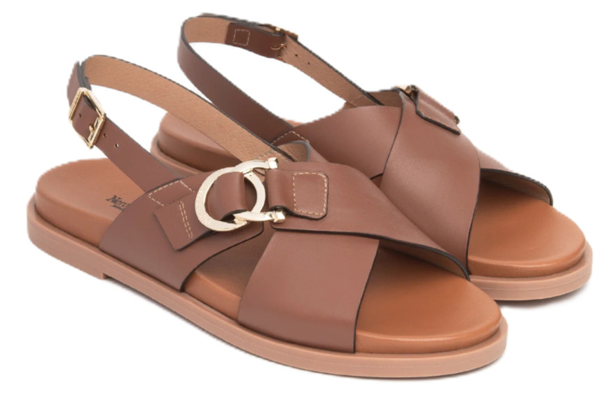 BLACK GARDENS E615933D 400 SANDALS SHOES WOMEN BUCKLE STRAP COGNAC LEATHER 30690₽
