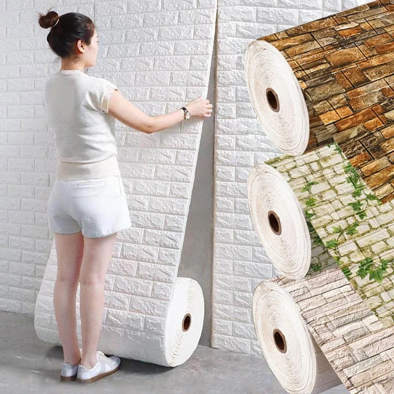 3D Foam Brick Self Adhesive Wallpaper Waterproof Wall Stickers Home Decor