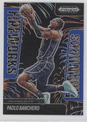 2024-25 Panini Prizm Black Fireworks Blue Prizm 70/199 Paolo Banchero #18 8mm