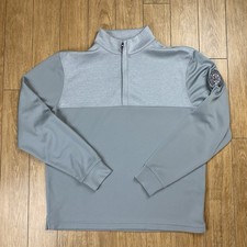 Footjoy 1/4 Zip Pullover Men M Gray Colorblock Performance Golf Sweater LOGO