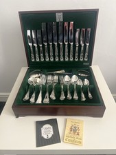 George Butler of Sheffield 45-Piece  Set – Original Case & Certificates – 1980s