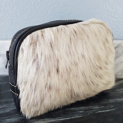 Vintage Mont Blanc Hair On Hide Belt Clip Pouch Alpine Ski Tobacco Case France