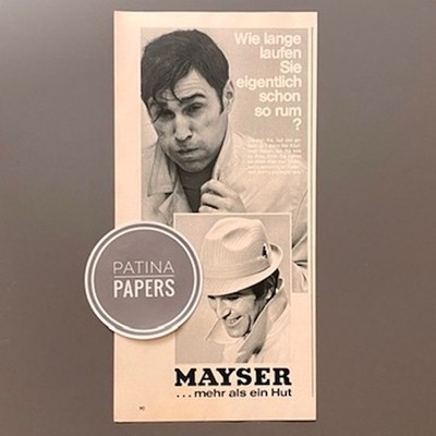 1970 MAYSER ...mehr als ein Hut Vintage Ad Retro Werbung Reklame