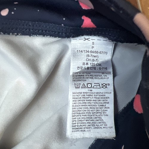 Gap Fit Girls Compression Cropped Leggings Paint Splatter Navy Blue Small 6-7 - Picture 3 of 4