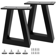 Rioychan 10 Inch Trapezoid Metal Table Legs Black, DIY 10 T, Black