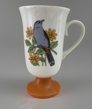 Vintage Fred Roberts Song/Blue Bird Pedestal Irish Coffee Mug Cup Made In Japan