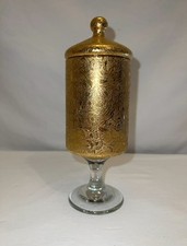 1950 s Glastonbury Lotus Gold Encrusted Candy...