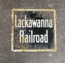 Vintage Lackawanna Railroad Metal Sign 3 x 3 Collectors Item Train Locomotive