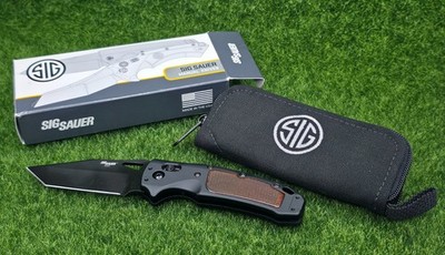 Hogue #36367 Sig Sauer K320 AXG 3.5'' Tanto Blade Folding Knife, Black/Walnut