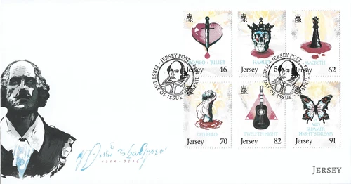 2014 Jersey 450th Birth Anniversary of William Shakespeare First Day Cover