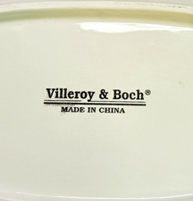 Villeroy & Boch Basket Heavily Embossed Fruit Sugar Bowl, Creamer, Plate Set
