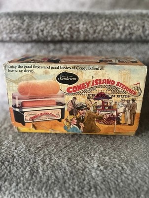 Sunbeam Coney Island Frank  n Bun Hot Dog Steamer In Original Vintage 1970's Box