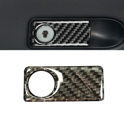 Carbon Fiber Copilot Storage Box Handle Cover Trim For Benz C Class W205 2014-18