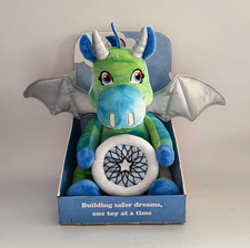 Blue & Green Plush Dragon Soft Toy with Wings, Dreamcatcher Belly, Box