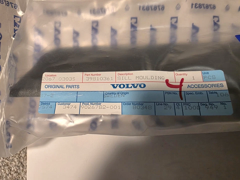 Placa de soleira Volvo genuína S80 # 39810361 - Imagem 3 de 4