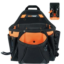MELOTOUGH Electrician Tool Pouch - Contractor Work Belt, Kickstand, Utility Clip