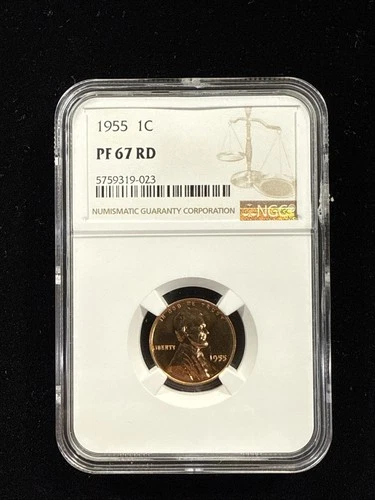 1955 1C Lincoln Wheat Cent Proof NGC PF67 RD #133