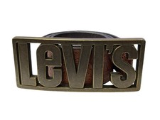 Vintage Levi  s Tooled Leather Belt Floral Engraved Brown 28-32   1.5  Wide