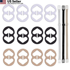 W-Plus Bra Strap Clips, Clips to Make Large, A-black-beige-white