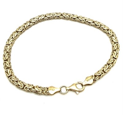 Italian 925 Gold over Sterling Silver Vermeil Byzantine Bracelet 9  IATOR