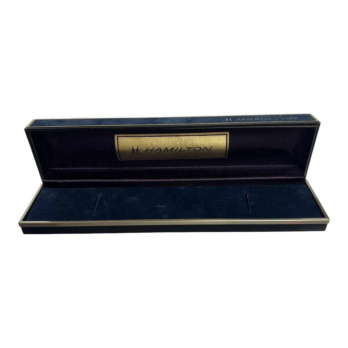 Vintage Hamlin Watch Box Blue Velvet display picture 1