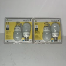 4 Ecosmart 14W (60W Replacement) Bright White 3500K CFL Bulbs 800 Lumen 8K Hours